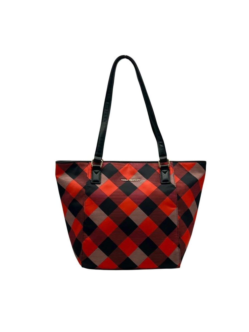 Vera Bradley Red Plaid Polyester Large Tote